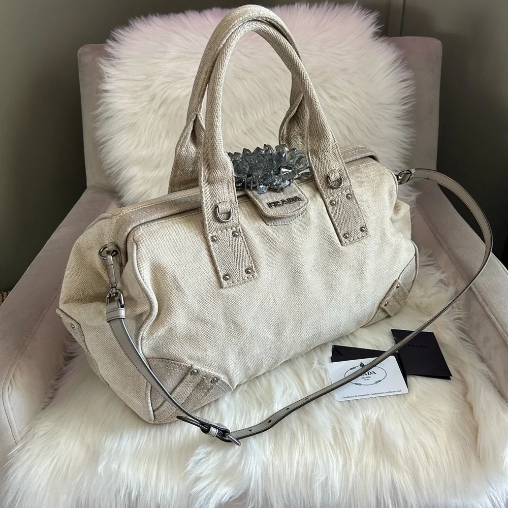 PRADA Mistolino Canvas Bag with Strap - Picture 7 of 16